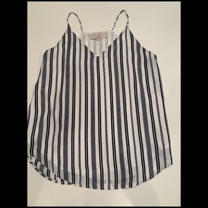 Navy and White Striped Tank Top